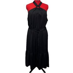 Sofia By Sofia Vergara Sz XXL O-Ring Halter Dress Black NWT